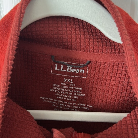 L.L. Bean XXL men’s burnt orange lightweight full zip fleece with zipper pockets - Picture 3 of 4